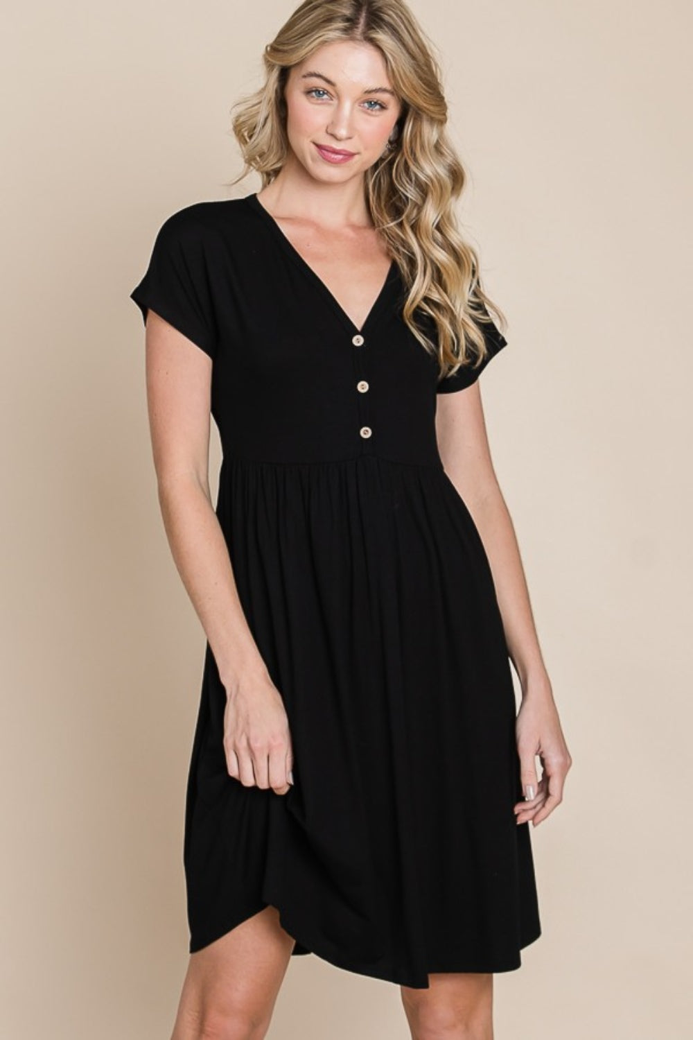 V-Neck Short Sleeve Dress