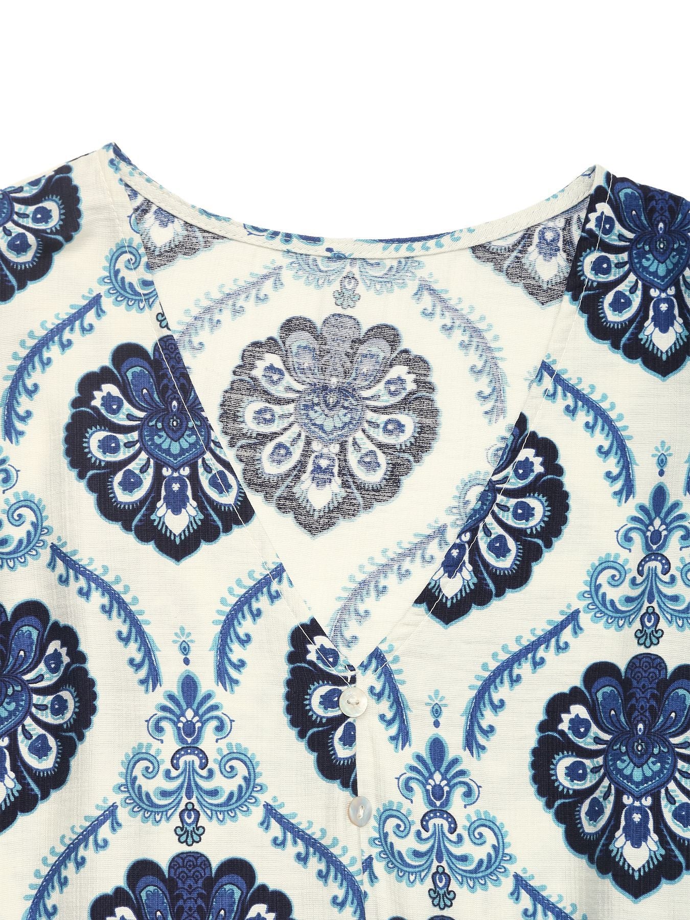 Printed Ruffled Cap Sleeves Midi Dress