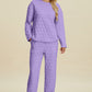 Texture Round Neck Long Sleeve Top and Pants Set