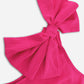 Bow Asymmetrical Neck Sleeveless Dress