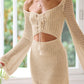 Cutout Lace-Up Long Sleeve Cover Up