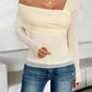 Ruched Asymmetrical Long Sleeve T-Shirt