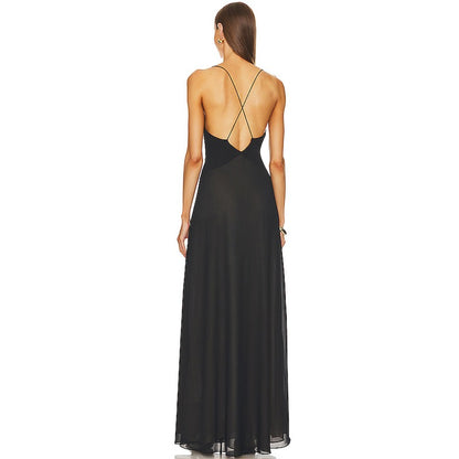 Deep V-Neck Backless Spaghetti Strap Dress