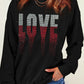 Rhinestone LOVE Round Neck Long Sleeve Sweatshirt