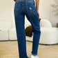 Judy Blue Mid Rise Distressed Raw Hem Jeans