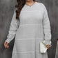 Plus Size Round Neck Long Sleeve Sweater Dress