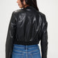 Coalition LA Zip Up Cropped Bomber Jacket