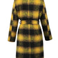 Plaid Tie Waist Long Sleeve Coat