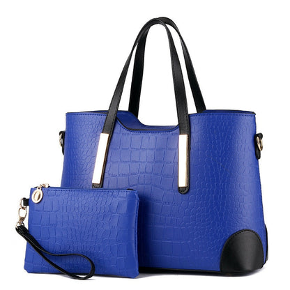 Crocodile Pattern PU Leather Handbag & Purse Set