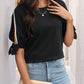 Round Neck Split Sleeve Blouse