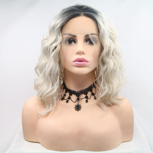 13*3" Lace Front Wigs Synthetic Mid-length Wavy 12" 130% Density