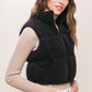 Corduroy Zip Up Puffer Vest with Pockets