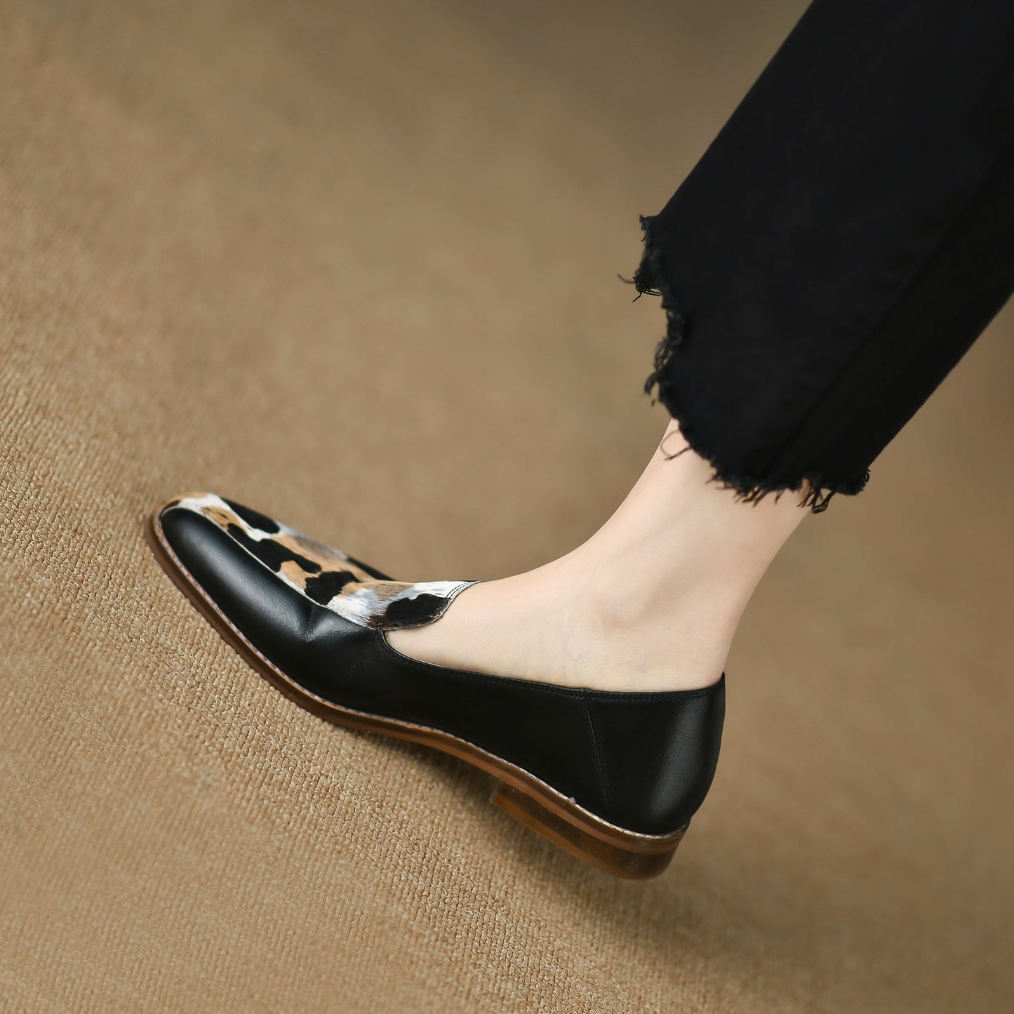 Round Toe Low Heel Oxford Shoes