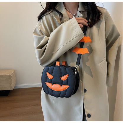 Halloween Contrast Color Funny Pumpkin Shoulder Bag