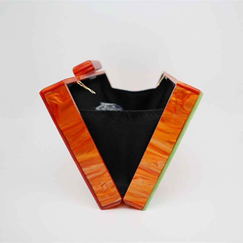 Colorful Striped Acrylic Clutch Bag