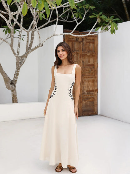 Square Neck Sleeveless Maxi Dress