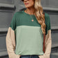 Contrast Round Neck Long Sleeve T-Shirt