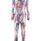 Printed Double-Breasted Blazer and Pants Set
