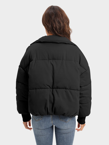 Zip Up Turtleneck Long Sleeve Puffer Jacket