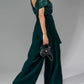 Sequin Round Neck Short Sleeve Wide Leg Jumpsuit