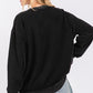 USA Letter Patch Round Neck Sweatshirt