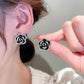 Copper Rhinestone Flower Earrings