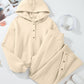 Half Snap Long Sleeve Hooded Top and Pants Set