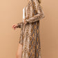 Snake Print Kimono Open Front Longline Cardigan