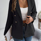 Decorative Pocket Flap Lapel Collar Long Sleeve Blazer