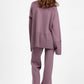 Slit Round Neck Long Sleeve Top and Drawstring Pants Sweater Set