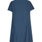 Full Size Notched Short Sleeve Denim Dress