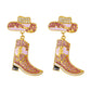 Inlaid Zircon Cowboy Hat Earrings