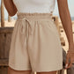 Tied Elastic Waist Shorts with Pockets