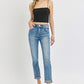 Risen High Rise Cropped Roll Up Jeans