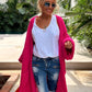 Letter Dropped Shoulder Long Sleeve Cardigan