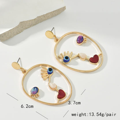 Asymmetric Abstract Face Earrings