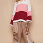 POL Color Block Long Sleeve Hooded Sweater