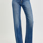 RISEN Tummy Control High Rise Raw Cut Jeans