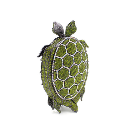 Rhinestone Turtle Crossbody Clutch Bag