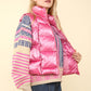 Shiny Metallic Zip Up Puffer Vest