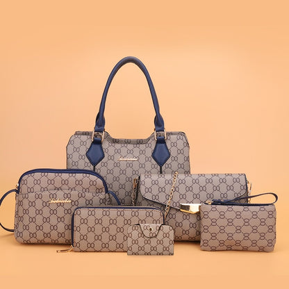 6 Pcs Vintage PU Leather Shoulder Bag Set