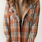 Plaid Button Up Long Sleeve Hooded Jacket