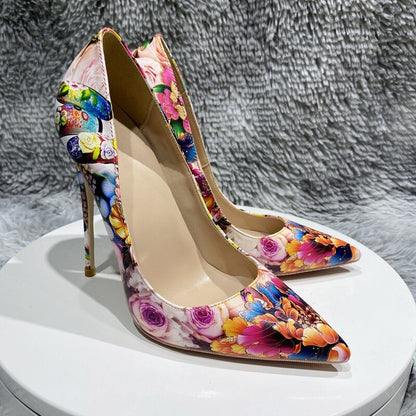 Floral Pointed Toe Stiletto Pumps