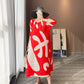 Miyake Pleated Abstract Print Midi Dress