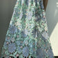 Floral Embroidered Hollow Out Long Skirt