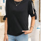 Round Neck Split Sleeve Blouse