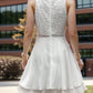 Lace Detail Mock Neck Sleeveless Mini Dress