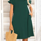 Flounce Sleeve Round Neck Dress with Pockets