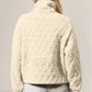 Half Zip Long Sleeve Quilted Sweatshirt with Pocket