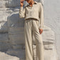 Button Up Long Sleeve Top and Pants Set